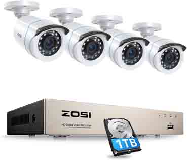 ZOSI 1080P Kit de Videovigilancia Sistema de Seguridad 8CH 2MP